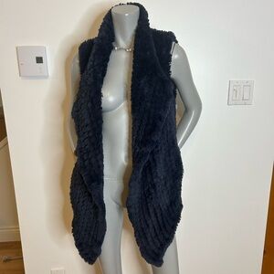 Gorgeous Dolce Cabo Midnight Blue Faux Fur Vest❤️L